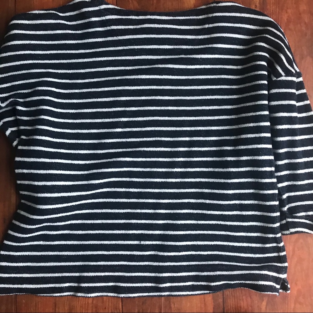 Coldwater Creek Navy Striped Long Sleeve Top - Picture 10 of 10